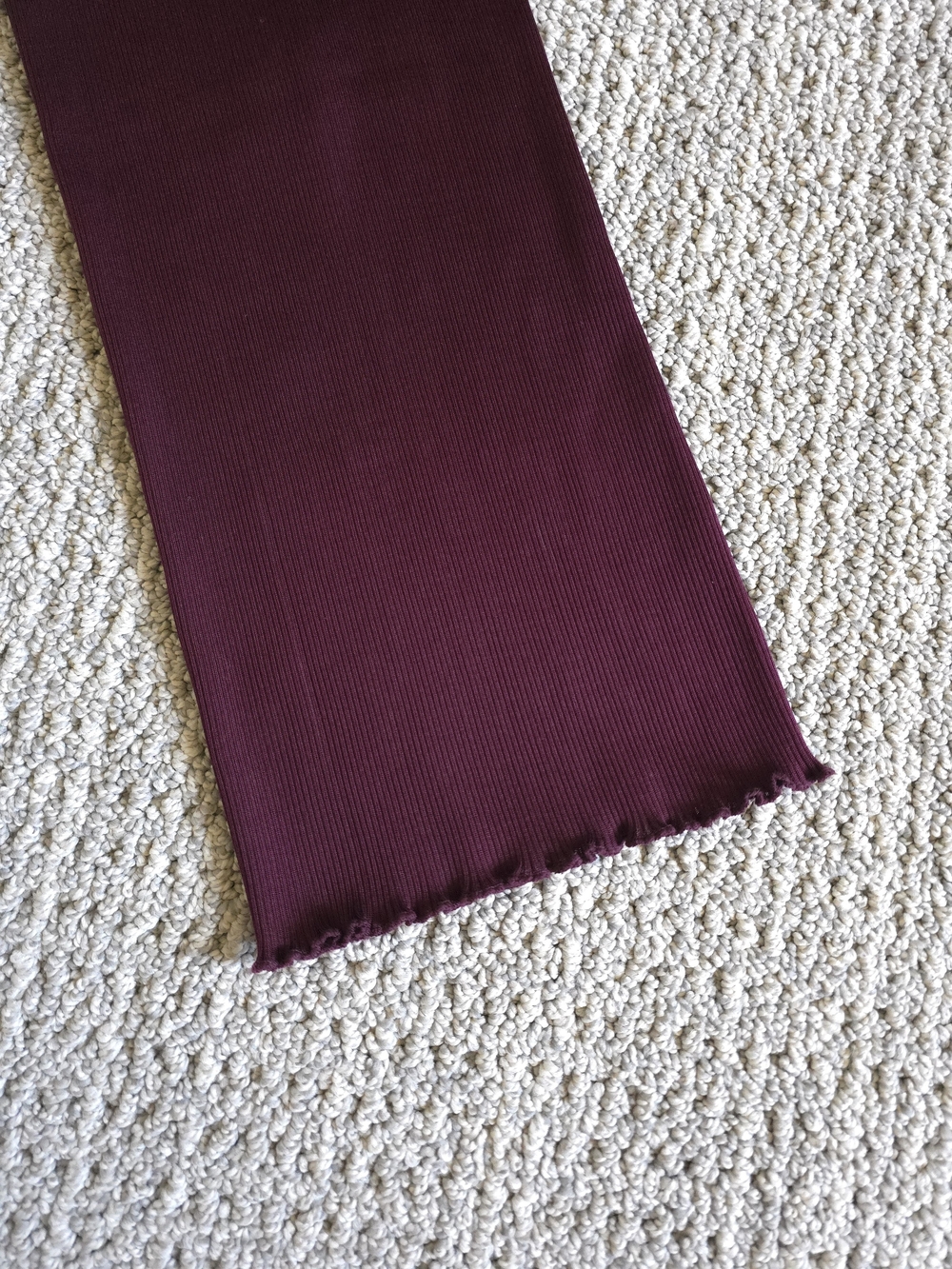 Salomay Silk Stretchy Burgundy Tank with Ruffle Trim - Picture 7 of 15